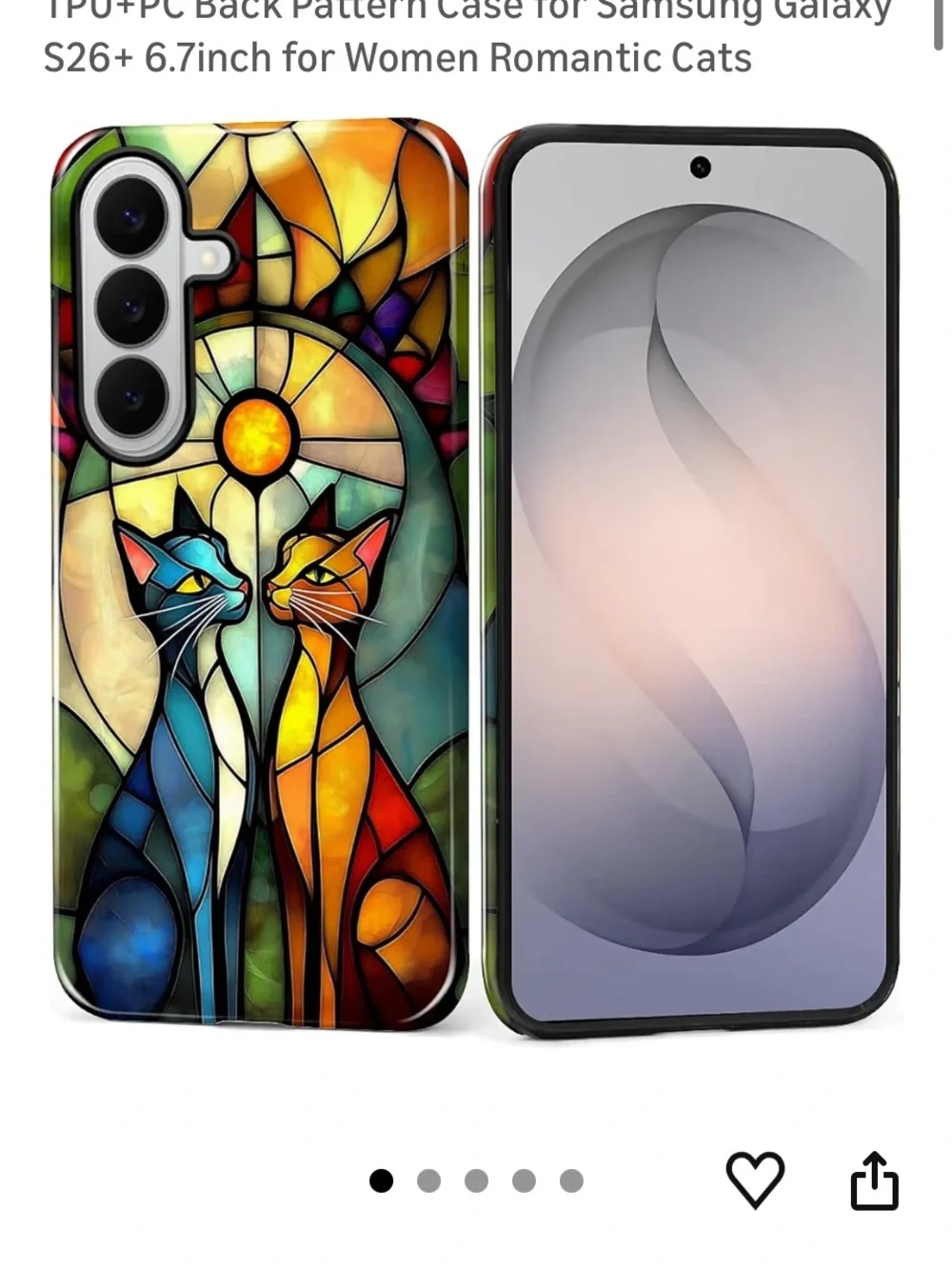Stained Glass Cat Phone Case - Blue & Orange